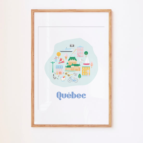 Parce qu'on adore notre belle ville, rendre hommage et en image Québec était un objectif bien tracé! Format  8" x10" qui peut s'agencer sans aucun doute à votre mur de photos. L'affiche Mosaïque de Québec est illustrée par Émilie Hébert, co-propriétaire de la boutique Article 721 et imprimée à Québec.